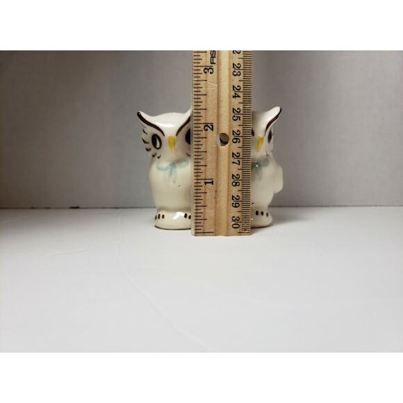 Vtg Shawne Ceramic Owl Salt & Pepper Shaker Set Handpainted Pottery - Picture 9 of 10